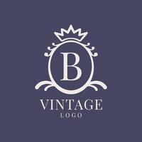 lettera B Vintage ▾ logo design per classico bellezza Prodotto, rustico marca, nozze, terme, salone, Hotel vettore