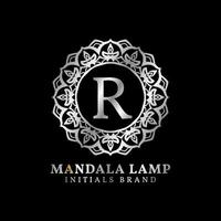lettera r mandala lampada iniziali decorativo vettore logo design per nozze, terme, Hotel, bellezza cura