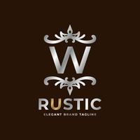 lettera w rustico vettore logo modello design per moda, nozze, terme, salone, Hotel, ristorante, bellezza cura