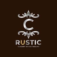lettera c rustico vettore logo modello design per moda, nozze, terme, salone, Hotel, ristorante, bellezza cura