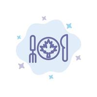 cena autunno Canada foglia blu icona su astratto nube sfondo vettore