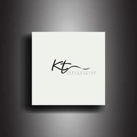 kt firma stile monogramma.calligrafico lettering icona e grafia vettore arte.