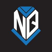 nq lettera logo design su nero sfondo. nq creativo iniziali lettera logo concetto. nq lettera design. vettore
