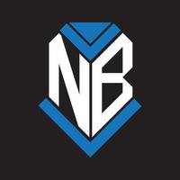 nb lettera logo design su nero sfondo. nb creativo iniziali lettera logo concetto. nb lettera design. vettore
