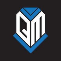 qm lettera logo design su nero sfondo. qm creativo iniziali lettera logo concetto. qm lettera design. vettore
