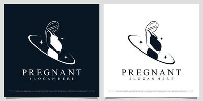donne incinta logo design modello con semplice concetto e creativo elemento vettore