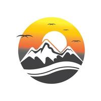 tramonto logo icona design simbolo illustrazione vettore