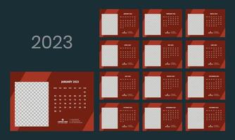 scrivania calendario 2023 modello vettore