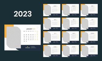 scrivania calendario 2023 modello vettore