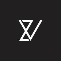 lettera zv semplice connesso geometria moda logo vettore