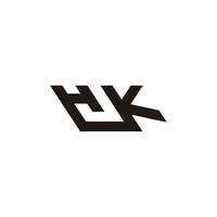 lettera HK semplice geometrico linea logo vettore