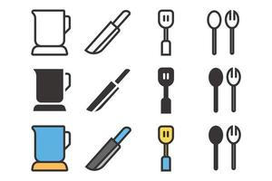 un' impostato di cucina o cucinando utensili icone. vettore disegni quello siamo adatto per il esigenze di siti web o app.