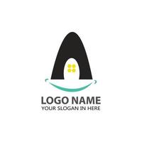 monogramma logo, lettera un' e Sorridi. attività commerciale iniziale logo adatto per turismo, eco-friendly alloggi, semplice logo. vettore