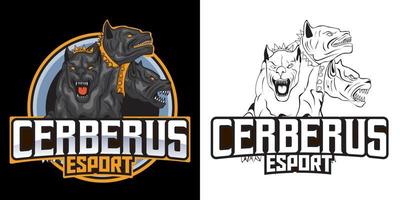 cerberus esport logo mascotte design vettore