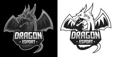 disegno della mascotte del logo esport del drago vettore