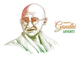 mahatma gandhi per gandhi jayanti su sfondo bianco vettore