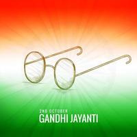 gandhi jayanti con schizzo di occhiali tema colore indiano vettore