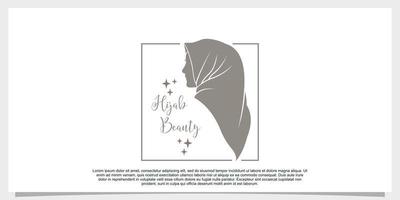 hijab stile logo design vettore con creativo concetto modello