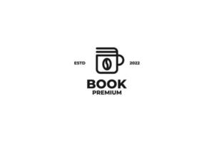 illustrazione di vettore di progettazione di logo del libro di caffè