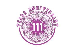 111 anni anniversario logo e etichetta design vettore