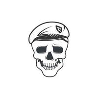 cranio nel soldato casco vettore logo design.