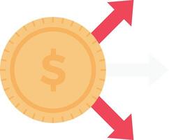 illustrazione vettoriale di condivisione del dollaro su uno sfondo. simboli di qualità premium. icone vettoriali per il concetto e la progettazione grafica.