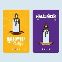 contento Halloween invito design con candela vettore