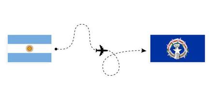 volo e viaggio a partire dal argentina per settentrionale mariana isole di passeggeri aereo viaggio concetto vettore