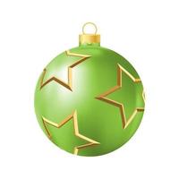 verde Natale albero giocattolo con d'oro stelle realistico colore illustrazione vettore