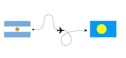 volo e viaggio a partire dal argentina per palau di passeggeri aereo viaggio concetto vettore