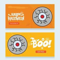 contento Halloween invito design con occhio palla vettore