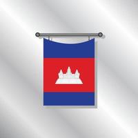 illustrazione di Cambogia bandiera modello vettore
