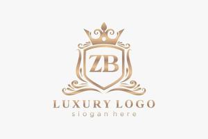 iniziale zb lettera reale lusso logo modello nel vettore arte per ristorante, regalità, boutique, bar, Hotel, araldico, gioielleria, moda e altro vettore illustrazione.