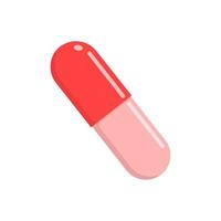 rosso medicina capsula. antidolorifico o antibiotico. medico terapia concetto vettore