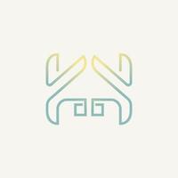 lettera h e Casa logo design con pendenza colori. Perfetto per casa attività commerciale vettore