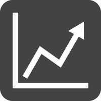 crescente linea grafico glifo il giro sfondo icona vettore