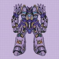 mobile combattimento gundam grande mecha robot costruito di testa braccio corpo gamba arma illustrazione vettore