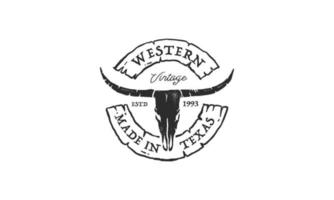 Texas Longhorn logo, nazione occidentale Toro bestiame Vintage ▾ retrò logo design vettore