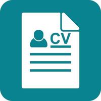 curriculum vitae glifo il giro sfondo icona vettore