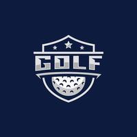 illustrazione vettoriale di design del logo dell'emblema del golf