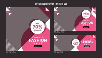 impostato di moda vendita o promozione sociale media bandiera modello design per digitale marketing e promozioni vettore