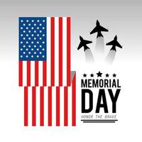 bandiera usa con aeroplani per il memorial day vettore