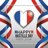 banner di celebrazione nazionale del giorno della bastiglia francese vettore