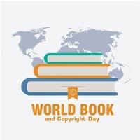 vettore illustrazione per mondo libro e diritto d'autore giorno.semplice e elegante design