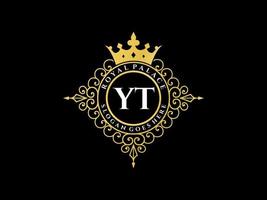 lettera sì antico reale lusso vittoriano logo con ornamentale telaio. vettore
