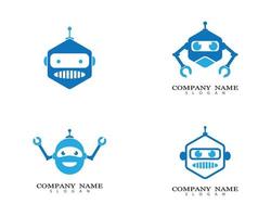 set di immagini del logo del robot vettore