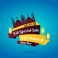 segno di vendita di ramadan eid mubarak vettore