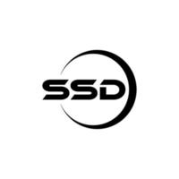 ssd lettera logo design con bianca sfondo nel illustratore. vettore logo, calligrafia disegni per logo, manifesto, invito, eccetera.