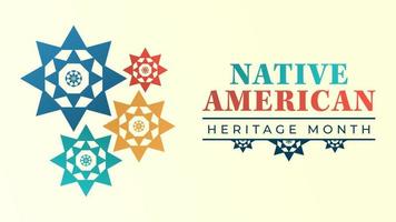 nativo americano eredità mese. sfondo design con astratto ornamenti festeggiare nativo indiani nel America. vettore