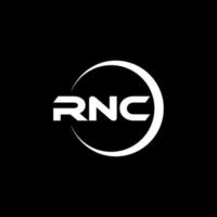 rnc lettera logo design nel illustrazione. vettore logo, calligrafia disegni per logo, manifesto, invito, eccetera.